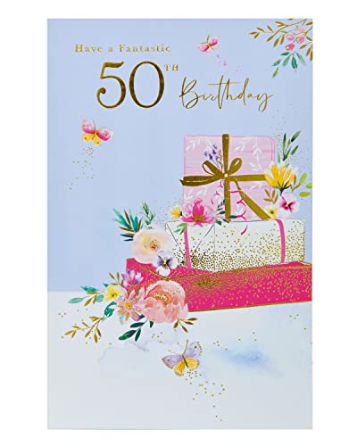 UK Greetings Geburtstagskarte zum 50. Geburtstag für Sie/Freund – Geschenk-Design von UK Greetings