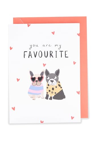 UK Greetings Grußkarte zum Kuscheln und Valentinstag, Motiv: My Favourite Puppy Lovebirds von UK Greetings
