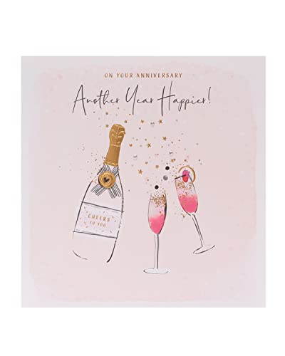 UK Greetings Glückwunschkarte zum Jahrestag, für Sie/Ihn, hübsches Champagner-Design, mit Umschlag, 165 x 190 mm UK Greetings Glückwunschkarte zum Jahrestag, für Sie/Ihn, hübsches Champagner-Design, mit Umschlag, 165 x 190 mm von UK Greetings