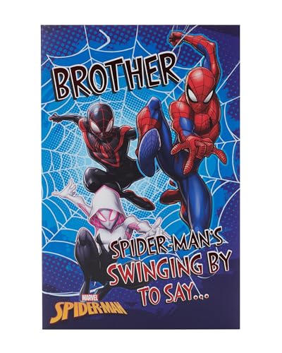 UK Greetings Marvel Spider-Man-Geburtstagskarte für Bruder – mehrere Anzüge Design von UK Greetings