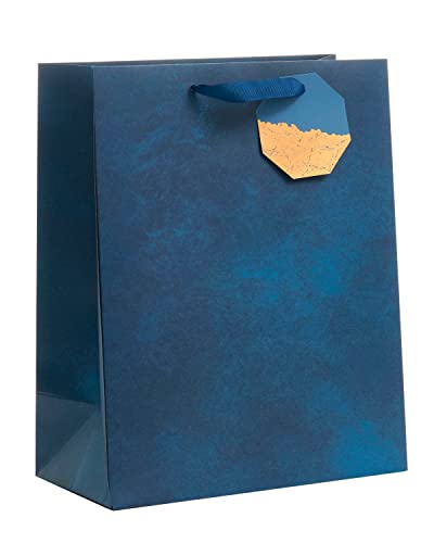 UK Greetings Mittelgroße Geschenktüte für Sie/Freundin - Zum Valentinstag, Geburtstag, Dankeschön, Glückwunsch oder andere Geschenke - Blaues Design von UK Greetings