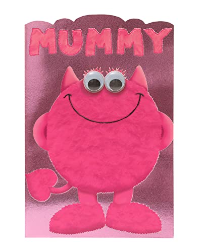UK Greetings Muttertagskarte mit Umschlag – niedliches Monster-Design, Pink von UK Greetings