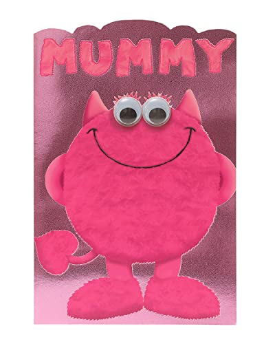 UK Greetings Muttertagskarte mit Umschlag – niedliches Monster-Design, Pink von UK Greetings