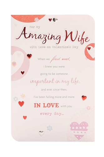 UK Greetings Valentinstagskarte für Ehefrau – modernes Schriftdesign von UK Greetings
