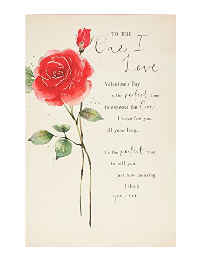 UK Greetings Valentinstagskarte für die Liebe, rote Rose von UK Greetings