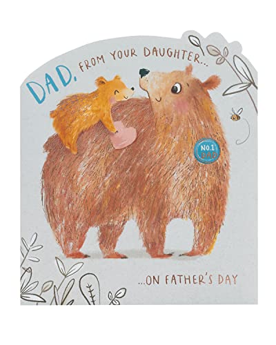 UK Greetings Vatertagskarte für Papa von der Tochter – niedliches Bären-Design von UK Greetings
