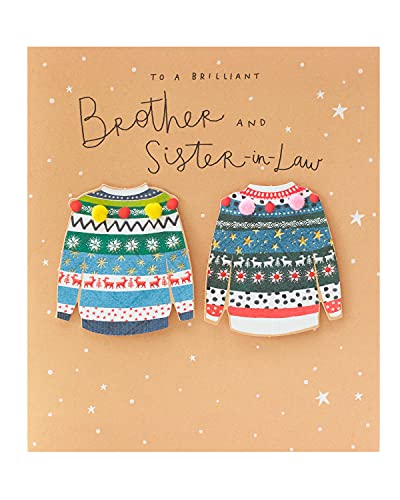 UK Greetings Weihnachtskarte für Bruder und Schwägerin mit Umschlag von UK Greetings