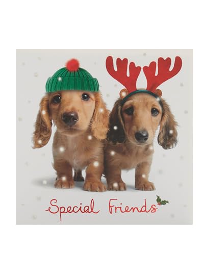 UK Greetings Weihnachtskarte für Freunde – niedliches Welpen-Design von UK Greetings