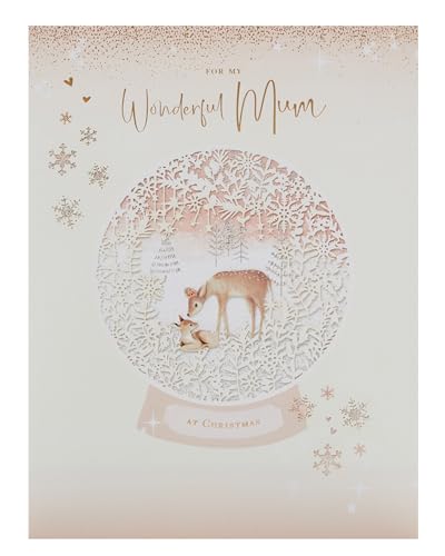 UK Greetings Weihnachtskarte für Mama – aufwendiges Schneekugel-Design von UK Greetings