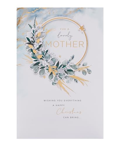 UK Greetings Weihnachtskarte für Mutter – Blumenmuster von UK Greetings