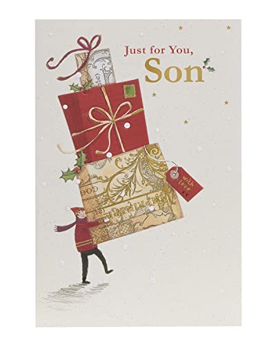 UK Greetings Weihnachtskarte für Sohn – große Geschenke Design von UK Greetings