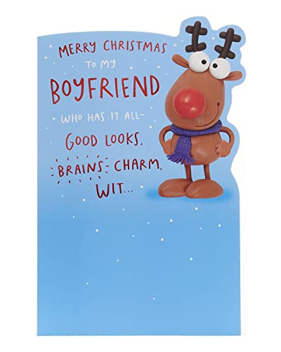 UK Greetings Weihnachtskarte für den Freund – lustiges Rentier-Design von UK Greetings