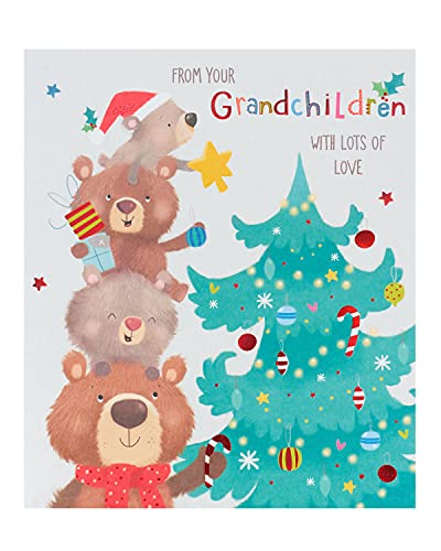 UK Greetings Weihnachtskarte von Enkelkindern – Großeltern Weihnachtskarte – Oma Weihnachtskarte – Opa Weihnachtskarte von UK Greetings