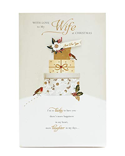 Weihnachtskarte für Ehefrau, Weihnachtskarte für Ehefrau, schöne Ehefrau Weihnachtskarte mit Nachricht von UK Greetings