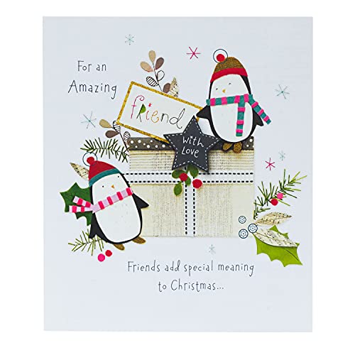 Weihnachtskarte für Freunde, niedliche Weihnachtskarte mit niedlichen Pinguinen, Geschenk für Freunde, Weihnachtsgeschenke von UK Greetings
