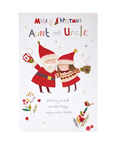 Weihnachtskarte für Tante und Onkel – Special Couple Weihnachtskarte – Sweet Santa und Mrs Clause Design von UK Greetings