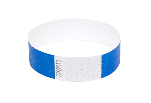 1000 Stück Tyvek Armbänder Wasserdicht Reißfeste Event Armbänder für Partys, Events, Festivals, Crowd Management (Blau, 19 mm (3/4 Zoll) von UK Wristbands