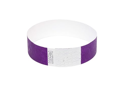 1000 Stück Tyvek Armbänder Wasserdicht Reißfeste Event Armbänder für Partys, Events, Festivals, Crowd Management (Lila, 19 mm (3/4 Zoll) von UK Wristbands