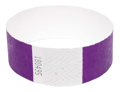 50 x Tyvek Armbänder Wasserdicht, Reißfeste Event-Armbänder für Partys, Events, Festivals, Crowd Management (Lila, 25mm (1 Zoll)) von UK Wristbands