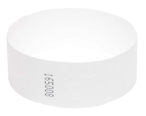 50 x Tyvek Armbänder Wasserdicht, Reißfeste Event-Armbänder für Partys, Events, Festivals, Crowd Management (Weiß, 25 mm (1 Zoll)) von UK Wristbands
