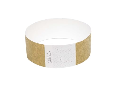 50 x Tyvek Armbänder Wasserdicht Reißfeste Event Armbänder für Party, Event, Festival, Crowd Management (Gold, 25mm (1 Zoll)) von UK Wristbands