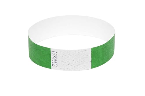 50 x Tyvek Armbänder Wasserdicht Reißfeste Event Armbänder für Partys, Events, Festivals, Crowd Management (Dunkelgrün, 19 mm (3/4 Zoll) von UK Wristbands