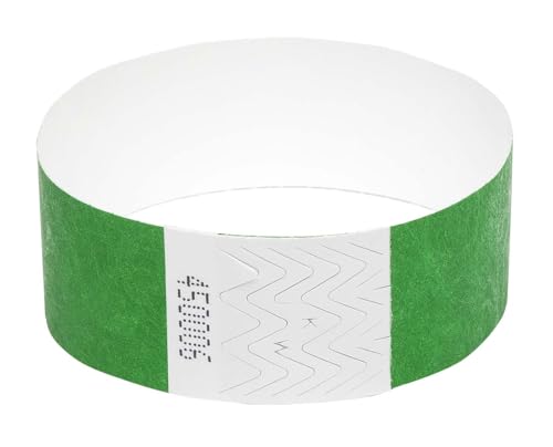 50 x Tyvek Armbänder Wasserdicht Reißfeste Event Armbänder für Partys, Events, Festivals, Crowd Management (Dunkelgrün, 25mm (1 Zoll)) von UK Wristbands