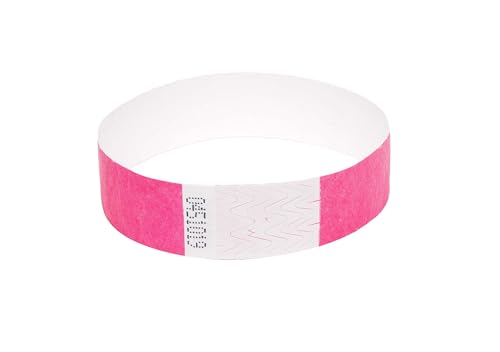50 x Tyvek Armbänder Wasserdicht Reißfeste Event Armbänder für Partys, Events, Festivals, Crowd Management (Neon Pink, 19mm (3/4 Zoll) von UK Wristbands