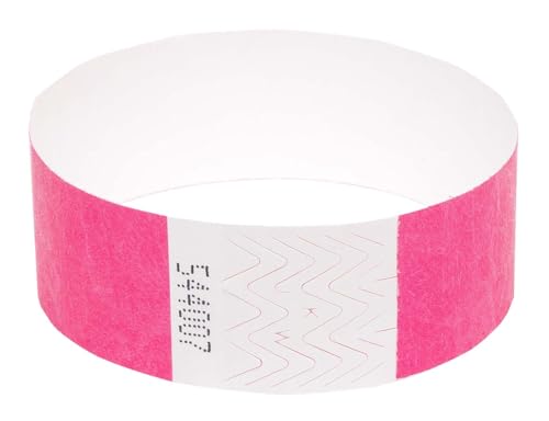 50 x Tyvek Armbänder Wasserdicht Reißfeste Event Armbänder für Partys, Events, Festivals, Crowd Management (Neon Pink, 25mm (1 Zoll)) von UK Wristbands