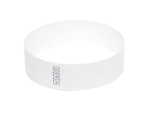 50 x Tyvek Armbänder Wasserdicht Reißfeste Event Armbänder für Partys, Events, Festivals, Crowd Management (Weiß, 19 mm (3/4 Zoll) von UK Wristbands