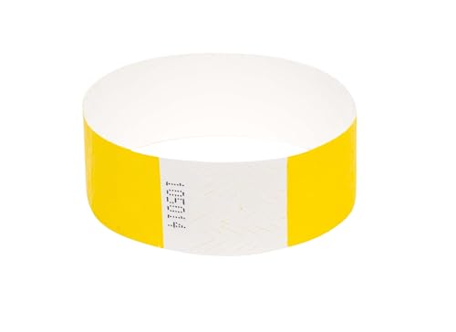 5000 Stück Tyvek Armbänder Wasserdicht Reißfeste Event Armbänder für Partys, Events, Festivals, Crowd Management (Gelb, 25mm (1 Zoll)) von UK Wristbands