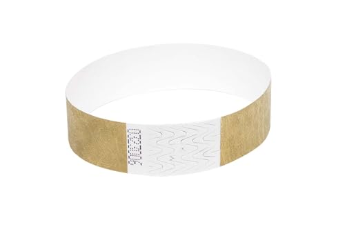 5000 Stück Tyvek Armbänder Wasserdicht Reißfeste Event Armbänder für Partys, Events, Festivals, Crowd Management (Gold, 19mm (3/4'') von UK Wristbands