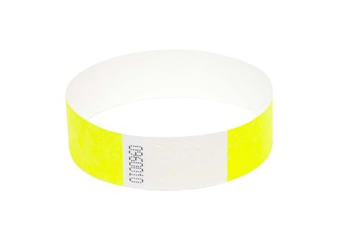 5000 Stück Tyvek Armbänder Wasserdicht Reißfeste Event Armbänder für Partys, Events, Festivals, Crowd Management (Neongelb, 19 mm (3/4 Zoll) von UK Wristbands