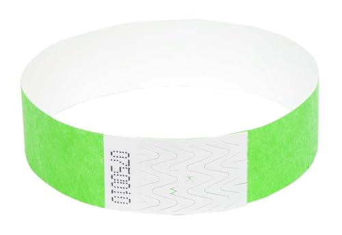 5000 Stück Tyvek Armbänder Wasserdicht Reißfeste Event Armbänder für Partys, Events, Festivals, Crowd Management (Neongrün, 19 mm (3/4 Zoll) von UK Wristbands