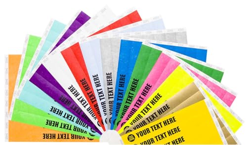 5000 x Tyvek Armbänder Wasserdicht Reißfeste Event Armbänder für Partys, Events, Festivals, Crowd Management (gemischt, 25mm (1 Zoll)) von UK Wristbands