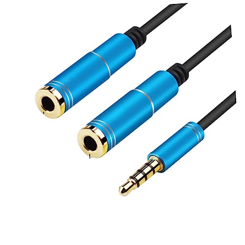 UKCOCO 1 2 Kabel-Splitter Headset-Splitter Blaue Kopfhörer- Und Mikrofon-Buchse Audio-Splitter Audio-Mikrofon-Splitter Headset-Splitter Kabelspender Audio-Linie Erweiterung Für von UKCOCO
