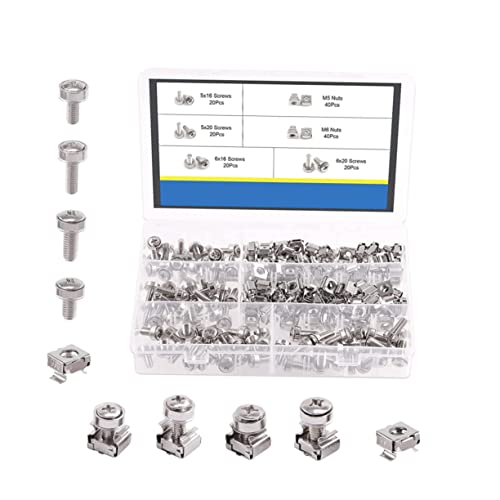 UKCOCO 1 Satz Schraubenset Rackmontage Schrauben K?fignüsse Käfigmuttern Rack-montageschrauben K?figmuttern Montieren. Computer-Rack-muttern Computergestell Zucht Server Nickel von UKCOCO