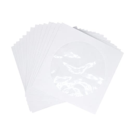 UKCOCO 100 STK DVD-Aufbewahrungsbox Organizer-Taschen Aufbewahrungstasche Geldbörsen CD-Aufbewahrungshalter Video-Aufbewahrungskoffer tragbar Aufbewahrungskiste Packsack Papiertüte Weiß von UKCOCO
