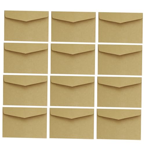 UKCOCO 100Stücke Mini Umschläge aus Vintage Kraftpapier Leere Klassische Briefumschläge für Notizen Einladungen und Geschenkkarten für Feiertage und Besondere Anlässe von UKCOCO