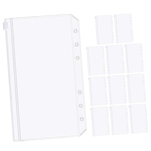 UKCOCO 12Stücke Reißverschlusstaschen Wasserdichte Dokumententaschen für Ordner Transparente Beutel für Schule und Reise Design für Optimale Organisation von UKCOCO