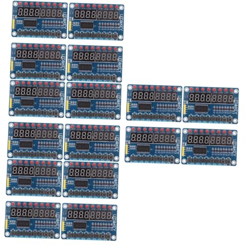 UKCOCO 16 STK 8-Bit-LED-Digitalröhre Anzeigemodul mit Tasten geführtes digitales Röhrenanzeigemodul Mikrocontroller-LED-Anzeigemodul Mikrocontroller Digitale Röhre 8 Tasten Sektion Knopf von UKCOCO