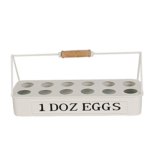 UKCOCO 1stk Tragbare Eierablage Eierkörbe Für Frische Eier Dosenorganisator Für Aufbewahrungskorb Für Eier Im Haushalt Eierbehälter Aus Draht Weiß Lebensmittel Metall Hölzern von UKCOCO
