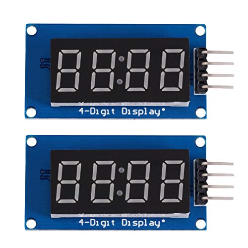 UKCOCO 2 Stück Anzeigemodul mit gemeinsamer Anode im Freien Rot Farbe für Uhr drinnen LED-Segmentanzeigemodul Anzeigemodul-Treiberchip Laufwerk-Chip-Anzeigemodul Harz von UKCOCO