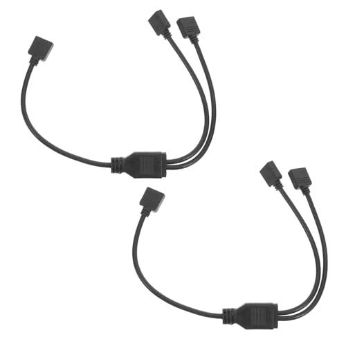 UKCOCO 2 Stück Motherboard-synchron Isator Motherboard-lüfter-Splitter RGB -Header Verlängerungssplitter Argb Extension Sleeved Kabel RGB Header Splitter Plastik Black von UKCOCO