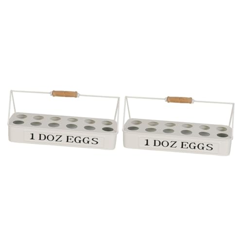 UKCOCO 2 Tragbare Eierablage Eierständer Metall-Dutzend-Eier-Organizer eiertablett egg tray Eierhalter für Kühlschrank Eierablage für Kühlschrank Eierhalter für die Küche Eierbehälter von UKCOCO