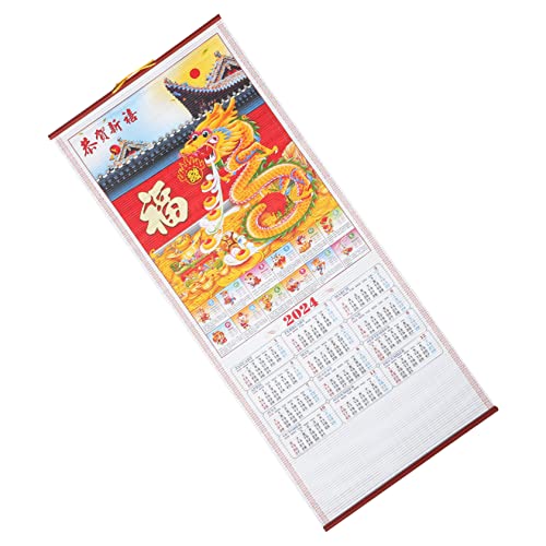 UKCOCO 2024 Mondneujahrskalender Chinesischer Mondkalender Chinesischer Tageskalender Chinesischer Wandkalender Blockkalender Für Schreibtisch Traditioneller Kalender Papier China von UKCOCO