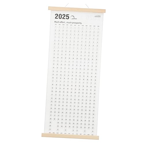 UKCOCO 2025 Kupferblech Wandbehang Zeitplan Weiß Jahreskalender Hängender Wandkalender Holzjahreskalender von UKCOCO