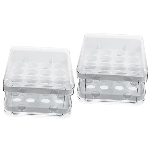 UKCOCO 2St Aufbewahrungsbox für Eier Eierhalter für die Küche für zu Hause Kühlschrank Eierhalter egg holder for refrigerator Kühlschrank-Eierhalter Kunststoffbehälter tragbar von UKCOCO