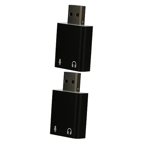 UKCOCO 2st USB Externe Soundkarte USB-audioadapter Aus Aluminium Klang Windows-USB Laptop-Adapter USB-soundadapter Mikrofonadapter USB-Adapter Fenster Konverter Stereo Aluminiumlegierung von UKCOCO