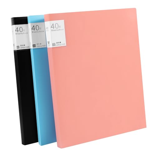 UKCOCO 3 Stück Informationsbroschüre Portfolio-Ordner A3 Büro Mappenmappe Notizbuch Kunst Aufbewahrung Ärmel Binder Kunststoffhüllen Bindeseitenschutz Binderordner Plastik von UKCOCO